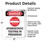 Signmission Hydrostatic Testing Danger Sign, Vinyl Decal, 5in W x 7in L, 2PK OS-2PACK-DS-D-57-V-2559 - alternate 5